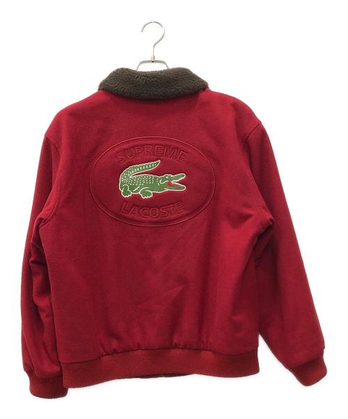 LACOSTE（ラコステ）LACOSTE (ラコステ) Supreme (シュプリーム) Wool BomberJacket レッド サイズ:Mの古着・服飾アイテム