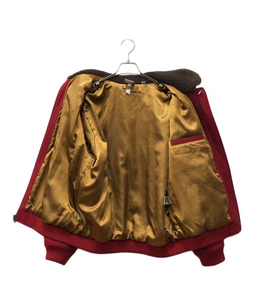 LACOSTE（ラコステ）LACOSTE (ラコステ) Supreme (シュプリーム) Wool BomberJacket レッド サイズ:Mの古着・服飾アイテム