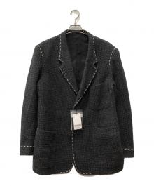 Y's for men（ワイズフォーメン）の古着「HOUNDSTOOTH STITCH JACKET」｜グレー