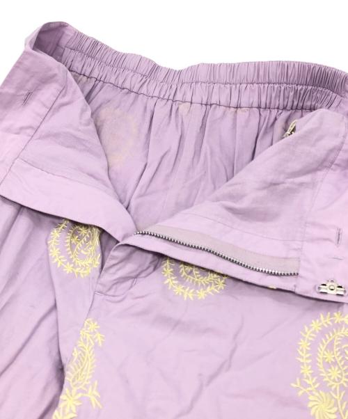 ne quittez pas（ヌキテパ）ne quittez pas (ヌキテパ) Poplin Paisley Embroidery Pants パープル サイズ:Mの古着・服飾アイテム