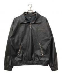 LAST NEST（ラストネスト）の古着「LEATHER HALF ZIP JACKET」｜ブラック