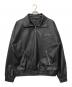 LAST NEST（ラストネスト）の古着「LEATHER HALF ZIP JACKET」｜ブラック