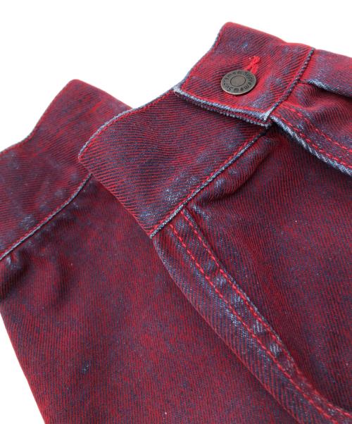 SUPREME（シュプリーム）Supreme (シュプリーム) Flocked Denim Trucker Jacket レッド サイズ:Lの古着・服飾アイテム
