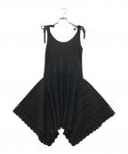 PLEATS PLEASEプリーツプリーズ）の古着「プリーツフレアワンピース」｜ブラック