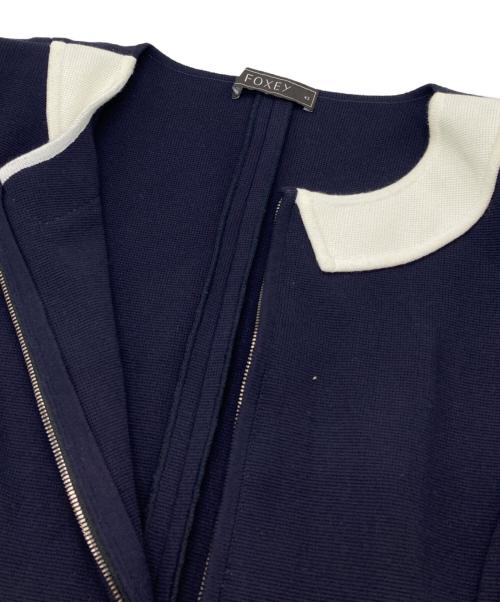 FOXEY（フォクシー）FOXEY (フォクシー) ノーカラーコート ネイビー サイズ:42の古着・服飾アイテム
