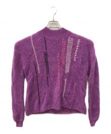 Abanicos（アバニコス）の古着「ピュアヤク ハンドステッチセーター」｜パープル