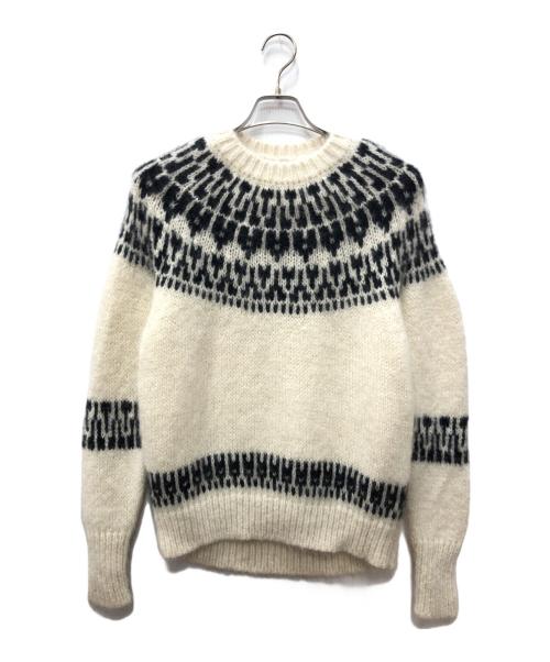 BATONER（バトナ―）BATONER (バトナ―) モヘア ノルディック クルーネック セーター ホワイト サイズ:1の古着・服飾アイテム