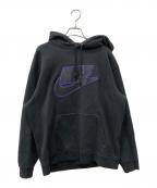 SUPREME×NIKEシュプリーム×ナイキ）の古着「Leather Applique Hooded Sweatshirt」｜ブラック