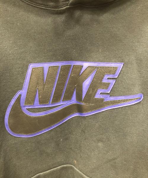 SUPREME（シュプリーム）Supreme (シュプリーム) NIKE (ナイキ) Leather Applique Hooded Sweatshirt ブラック サイズ:Ｌの古着・服飾アイテム
