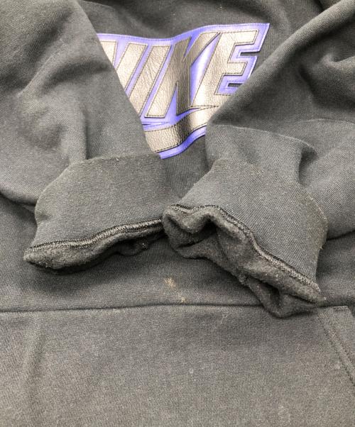 SUPREME（シュプリーム）Supreme (シュプリーム) NIKE (ナイキ) Leather Applique Hooded Sweatshirt ブラック サイズ:Ｌの古着・服飾アイテム