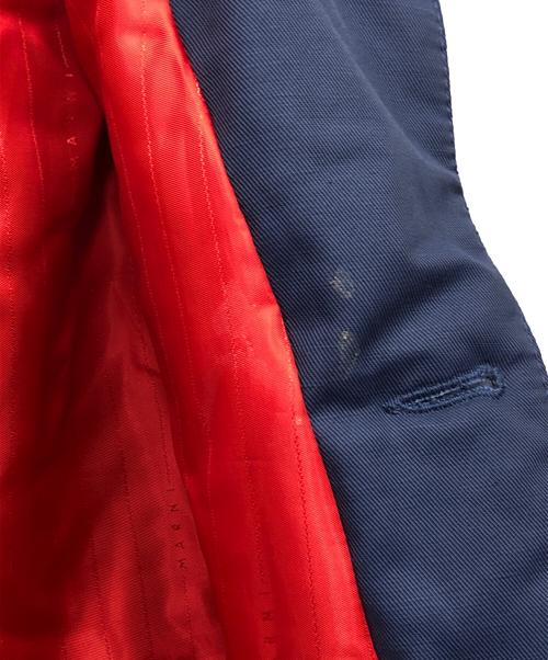 MARNI（マルニ）MARNI (マルニ) YK JEONG (ワイケー ジョン) ロゴ刺繍パデッドカバーオールジャケット ネイビー サイズ:50の古着・服飾アイテム