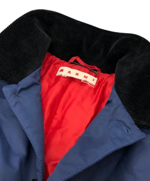 MARNI（マルニ）MARNI (マルニ) YK JEONG (ワイケー ジョン) ロゴ刺繍パデッドカバーオールジャケット ネイビー サイズ:50の古着・服飾アイテム