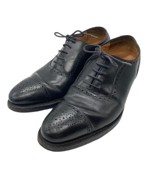 Jalan Sriwijaya（ジャランスリウァヤ）Jalan Sriwijaya (ジャランスリウァヤ) セミブローグ レザーソール ビジネスシューズ ブラック サイズ:8の古着・服飾アイテム