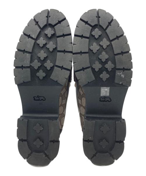 COACH（コーチ）COACH (コーチ) ルーシー ローファー・シグネチャー ジャカード ブラウン サイズ:24.5の古着・服飾アイテム