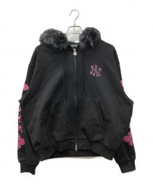 A'GEM/9（エージェムナイン）の古着「エンジェルファー付きジップパーカー」｜ブラック