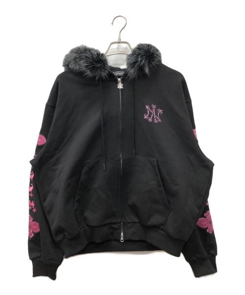 A'GEM/9（エージェムナイン）A'gem/9 (エージェムナイン) エンジェルファー付きジップパーカー ブラック サイズ:FREE 未使用品の古着・服飾アイテム