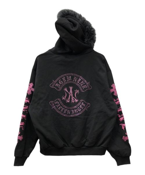 A'GEM/9（エージェムナイン）A'gem/9 (エージェムナイン) エンジェルファー付きジップパーカー ブラック サイズ:FREE 未使用品の古着・服飾アイテム