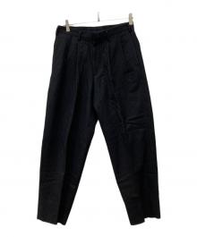 HEUGN（ユーゲン）の古着「ストライプタックパンツ」｜ブラック