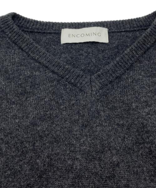ENCOMING（インカミング）ENCOMING (インカミング) Vネックカシミヤニット グレー サイズ:Lの古着・服飾アイテム