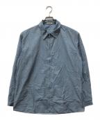 AURALEEオーラリー）の古着「LIGHT NYLON ZIP SHIRT」｜ブルー