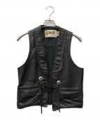 Schottショット）の古着「レザーベスト」｜ブラウン
