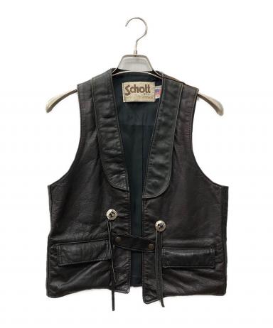 中古・古着通販】Schott (ショット) レザーベスト ブラウン サイズ:S