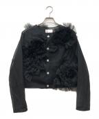 VIVIANOヴィヴィアーノ）の古着「Flower Tulle Cardigan」｜ブラック