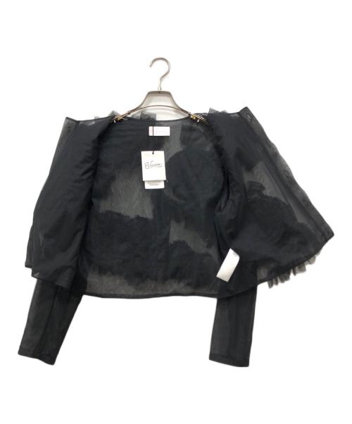 VIVIANO（ヴィヴィアーノ）VIVIANO (ヴィヴィアーノ) Flower Tulle Cardigan ブラック サイズ:Sの古着・服飾アイテム