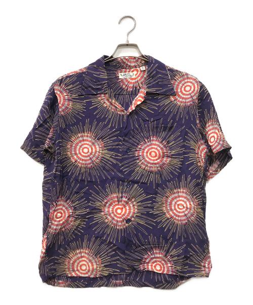 Sun Surf（サンサーフ）Sun Surf (サンサーフ) FIRE WORKS ALOHA SHIRT パープル サイズ:Mの古着・服飾アイテム