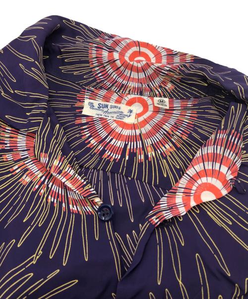 Sun Surf（サンサーフ）Sun Surf (サンサーフ) FIRE WORKS ALOHA SHIRT パープル サイズ:Mの古着・服飾アイテム