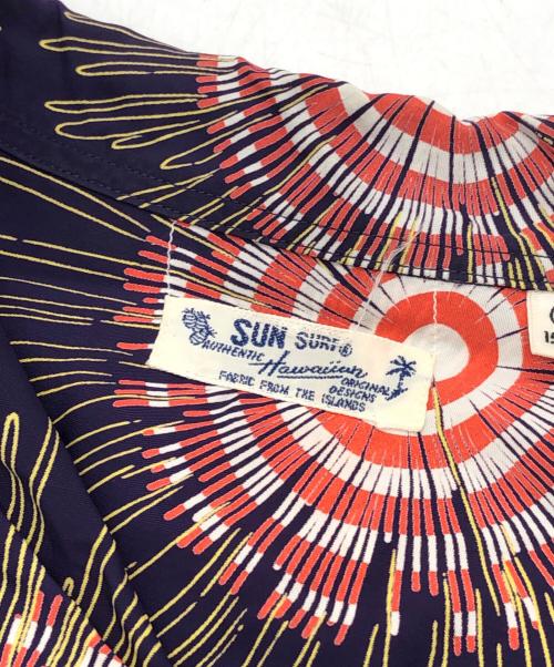 Sun Surf（サンサーフ）Sun Surf (サンサーフ) FIRE WORKS ALOHA SHIRT パープル サイズ:Mの古着・服飾アイテム