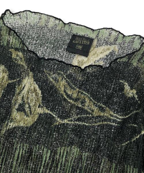 Jean Paul GAULTIER（ジャンポールゴルチェ）Jean Paul GAULTIER (ジャンポールゴルチェ) パワーネットカットソー グリーン サイズ:2の古着・服飾アイテム