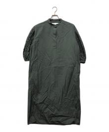 ticca（ティッカ）の古着「フラワーレース パフスリーブワンピース」｜グレー