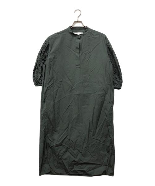 ticca（ティッカ）ticca (ティッカ) フラワーレース パフスリーブワンピース グレー サイズ:Fの古着・服飾アイテム