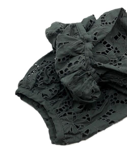 ticca（ティッカ）ticca (ティッカ) フラワーレース パフスリーブワンピース グレー サイズ:Fの古着・服飾アイテム