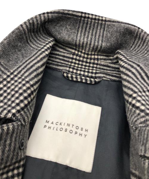 MACKINTOSH PHILOSOPHY（マッキントッシュ フィロソフィー）MACKINTOSH PHILOSOPHY (マッキントッシュ フィロソフィー) グレンチェックステンカラーコート グレー サイズ:36の古着・服飾アイテム