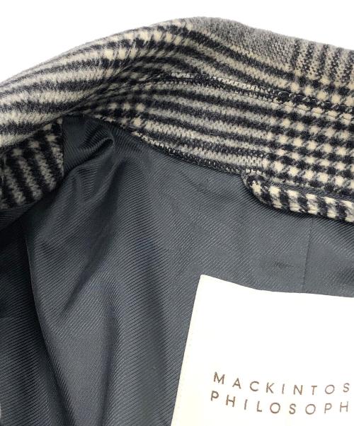 MACKINTOSH PHILOSOPHY（マッキントッシュ フィロソフィー）MACKINTOSH PHILOSOPHY (マッキントッシュ フィロソフィー) グレンチェックステンカラーコート グレー サイズ:36の古着・服飾アイテム