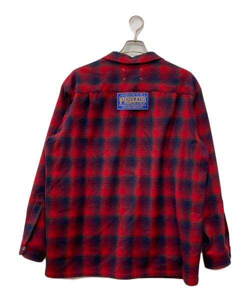 Maison Margiela（メゾンマルジェラ）Maison Margiela (メゾンマルジェラ) PENDLETON (ペンドルトン) Plaid Pattern Button-Down Shirt レッド サイズ:40の古着・服飾アイテム