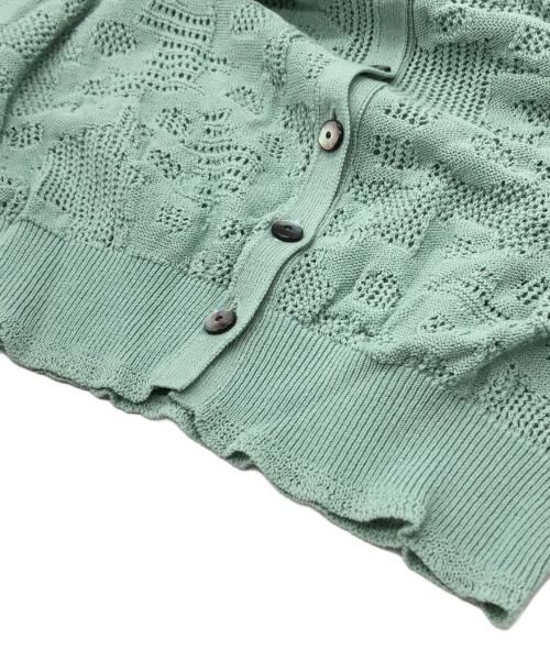 mina perhonen（ミナ ペルホネン）mina perhonen (ミナ ペルホネン) ニットカーディガン グリーン サイズ:38の古着・服飾アイテム