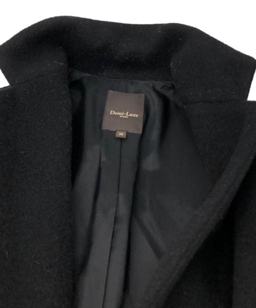 Demi-Luxe Beams（デミルクス ビームス）Demi-Luxe BEAMS (デミルクス ビームス) カシミヤ混チェスターコート ブラック サイズ:38の古着・服飾アイテム