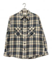 CELINE（セリーヌ）の古着「Checked Loose Shirt 'Natural/Beige'」｜ベージュ