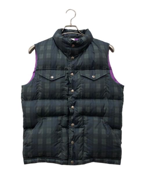 THE NORTHFACE PURPLELABEL（ザ・ノースフェイス パープルレーベル）THE NORTHFACE PURPLELABEL (ザ・ノースフェイス パープルレーベル) チェックダウンベスト グリーン サイズ:Mの古着・服飾アイテム