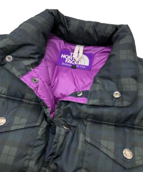 THE NORTHFACE PURPLELABEL（ザ・ノースフェイス パープルレーベル）THE NORTHFACE PURPLELABEL (ザ・ノースフェイス パープルレーベル) チェックダウンベスト グリーン サイズ:Mの古着・服飾アイテム