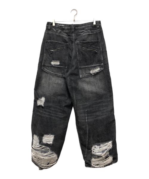 Jaded London（ジェイデッドロンドン）Jaded London (ジェイデッドロンドン) Double Layer Denim Camo XL Colossus Jeans グレー サイズ:32の古着・服飾アイテム