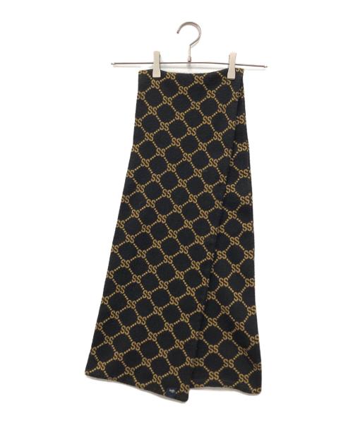 stussy（ステューシー）stussy (ステューシー) SSモノグラムマフラー ブラック サイズ:下記参照の古着・服飾アイテム