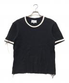 Maison Margielaメゾンマルジェラ）の古着「リブコットンTシャツ」｜ブラック