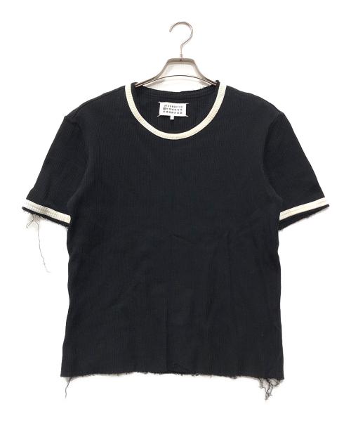 Maison Margiela（メゾンマルジェラ）Maison Margiela (メゾンマルジェラ) リブコットンTシャツ ブラック サイズ:46の古着・服飾アイテム