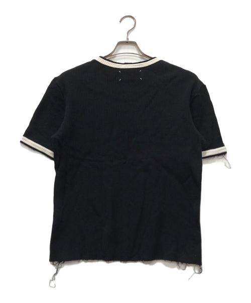 Maison Margiela（メゾンマルジェラ）Maison Margiela (メゾンマルジェラ) リブコットンTシャツ ブラック サイズ:46の古着・服飾アイテム
