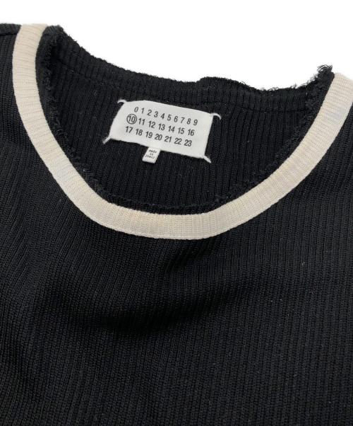 Maison Margiela（メゾンマルジェラ）Maison Margiela (メゾンマルジェラ) リブコットンTシャツ ブラック サイズ:46の古着・服飾アイテム