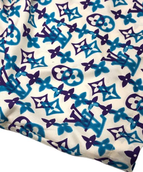 LOUIS VUITTON（ルイ ヴィトン）LOUIS VUITTON (ルイ ヴィトン) モノグラム プリント シルク ショートスリーブシャツ ブルー サイズ:L 未使用品の古着・服飾アイテム